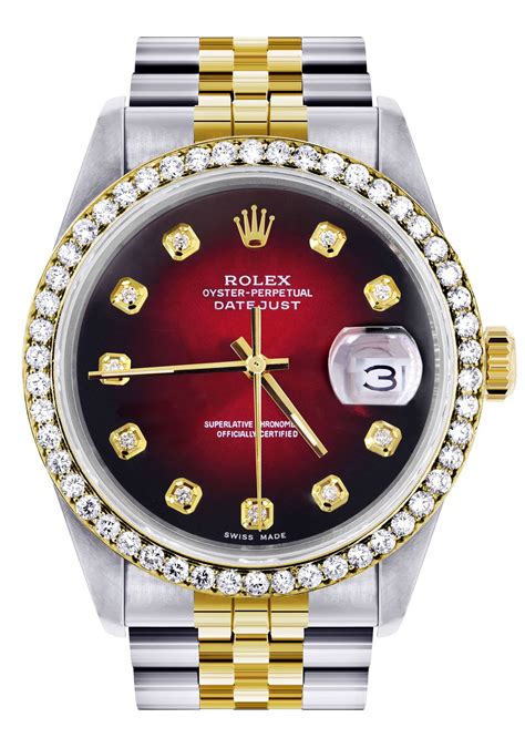 rolex 16013 men's 36mm datejust wristwatch red diamond|rolex men datejust ruby diamond watch.